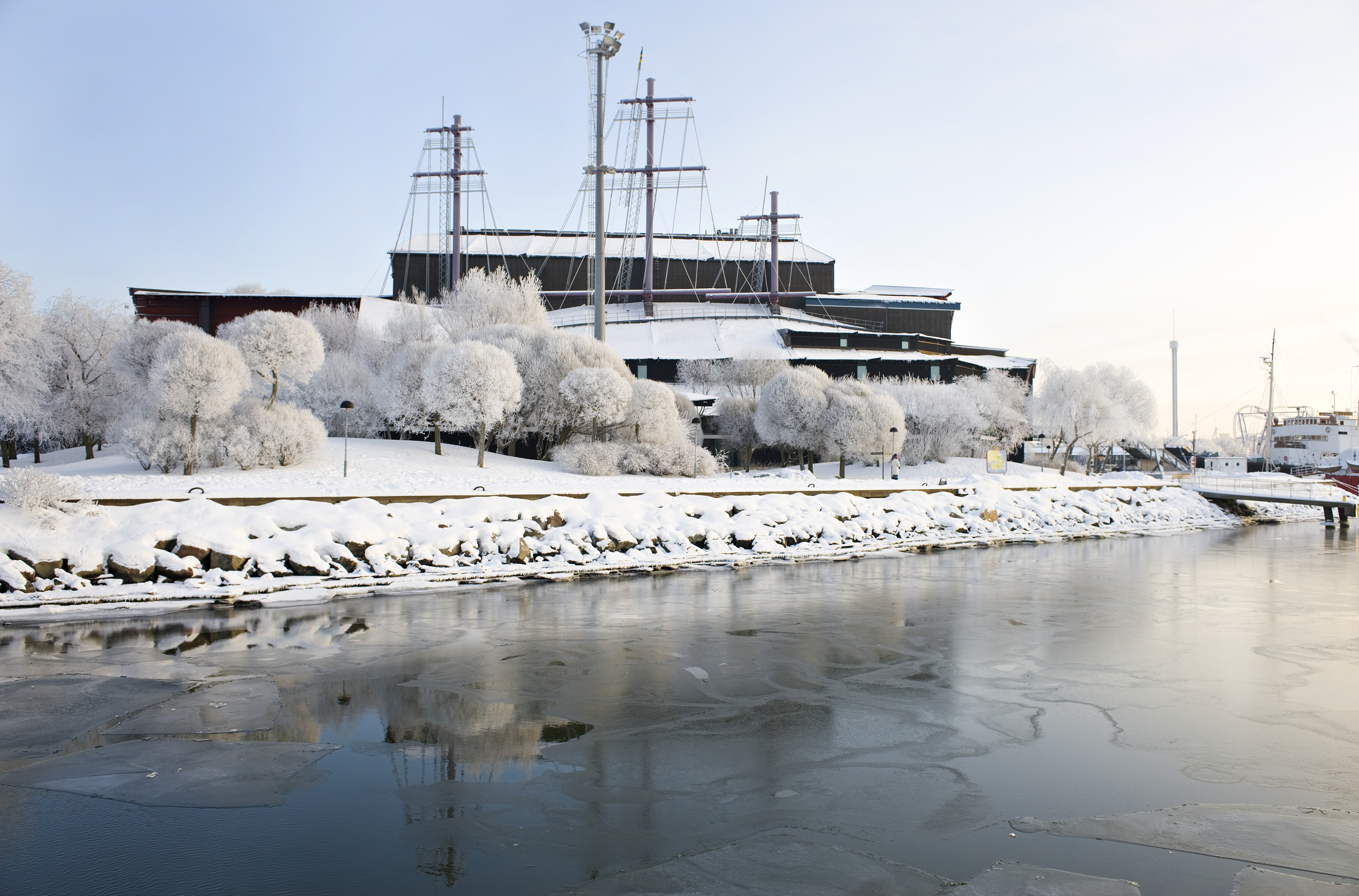 Vasamuseet i vinterskrud