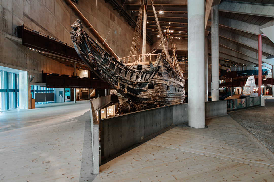 Skeppet Vasa inne i Vasamuseet